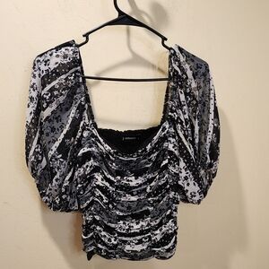 J.Roberts Women's Short Sleeves Smocked Blouse size S